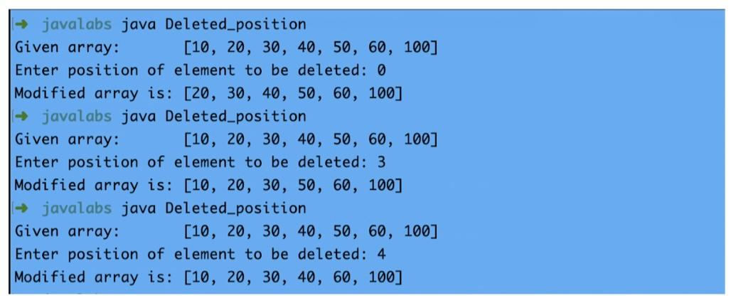 Solved Write a program called Deleted_position.java that has | Chegg.com
