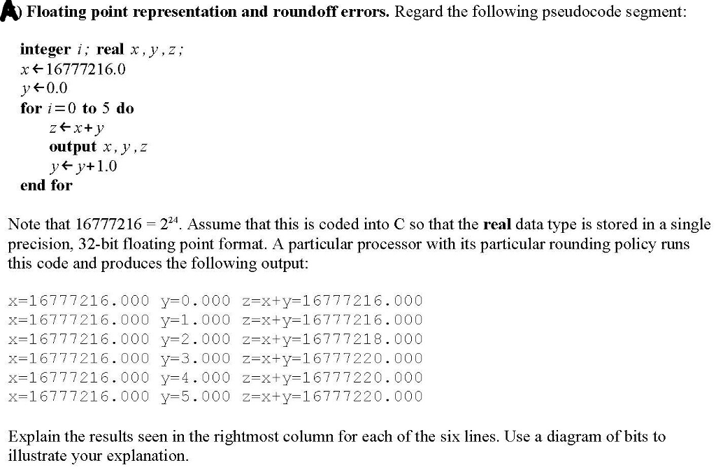 Solved Floating point representation and roundoff errors