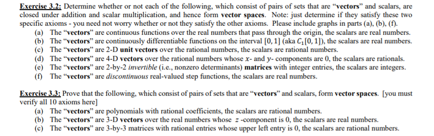 Solved Exercise 3.2: Determine whether or not each of the | Chegg.com