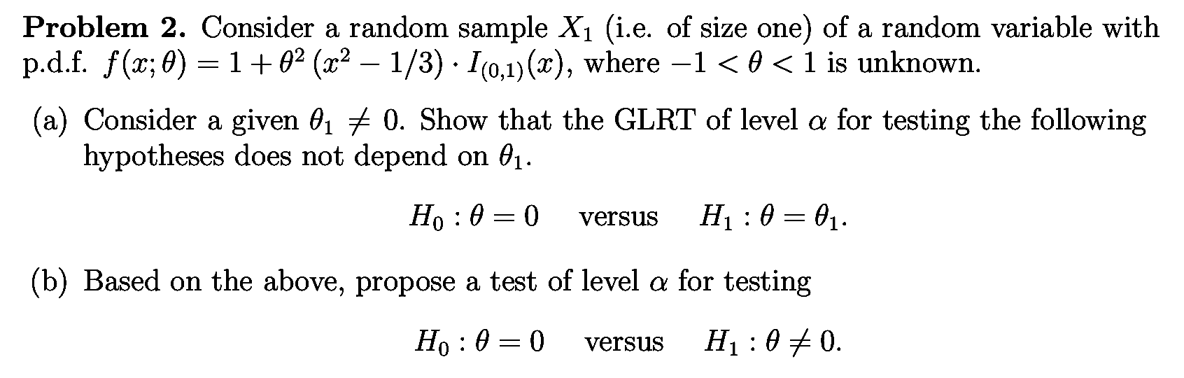 Solved Problem 2. Consider a random sample X1 (i.e. of size | Chegg.com
