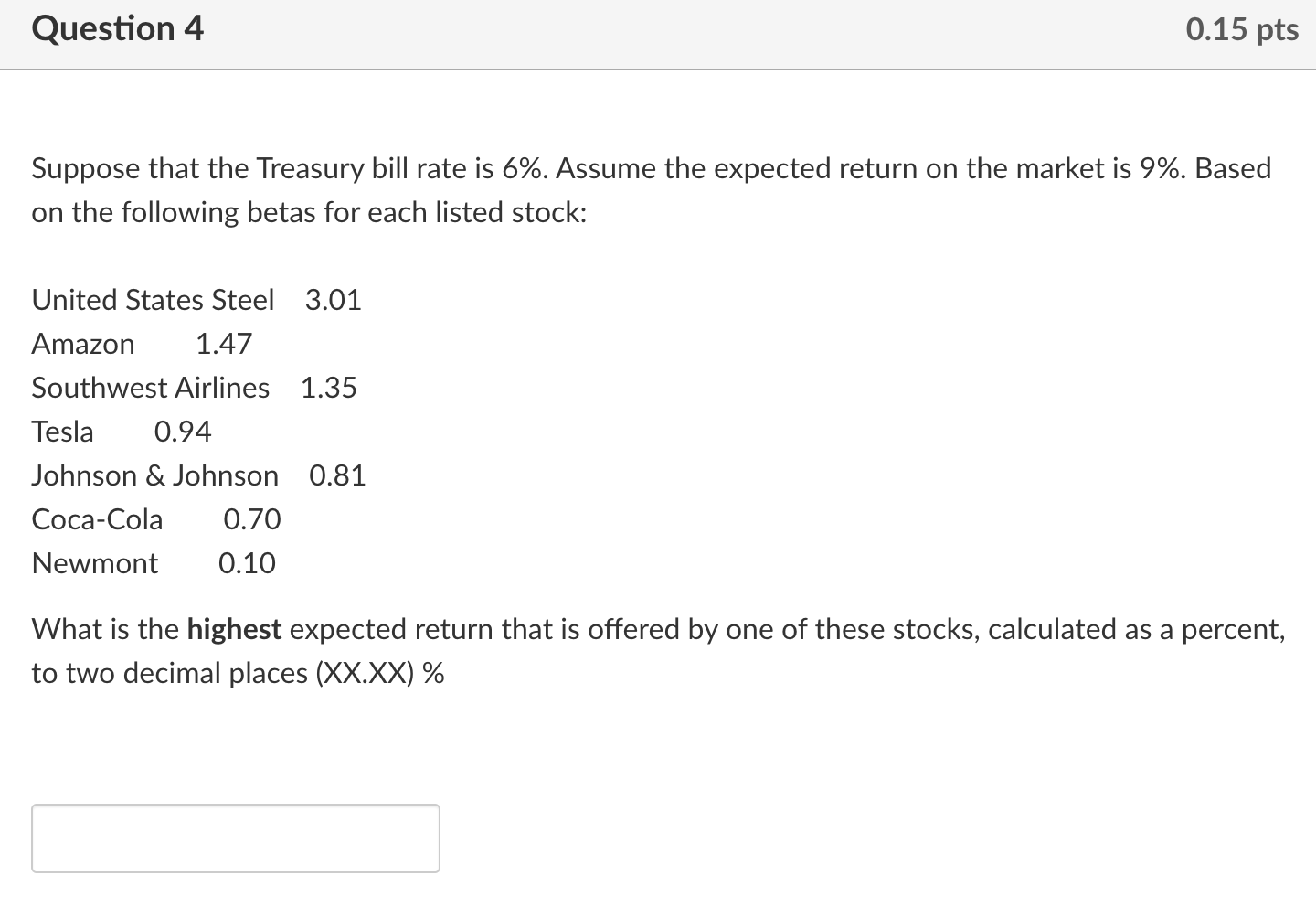 Solved Suppose That The Treasury Bill Rate Is 6%. Assume The | Chegg.com