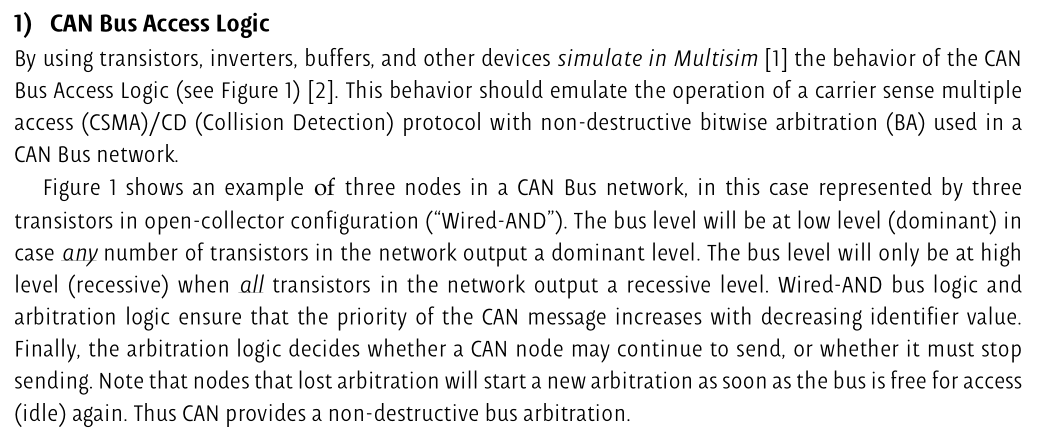 1) CAN Bus Access Logic By using transistors, | Chegg.com