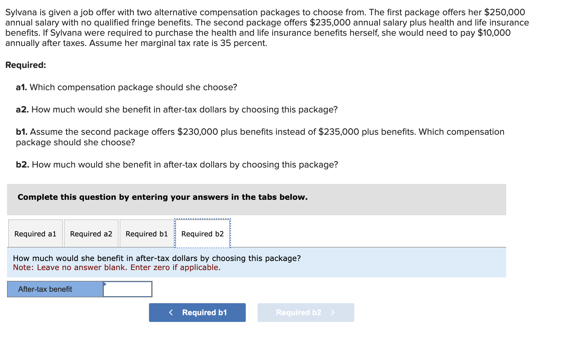 Solved Sylvana is given a job offer with two alternative | Chegg.com