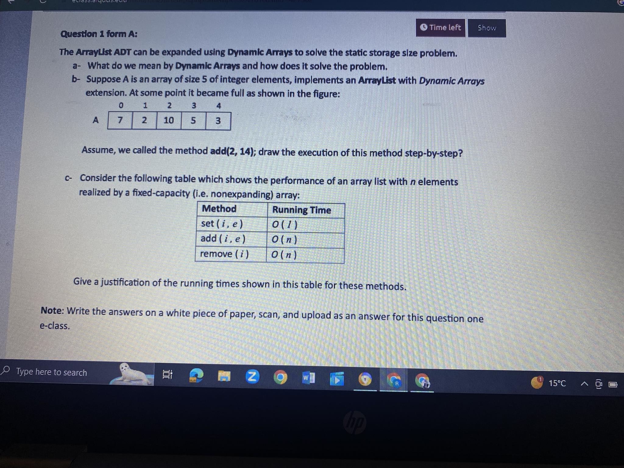 Question 1 Form A The Arraylist ADT Can Be Expanded Chegg Com   PhpVF11xN