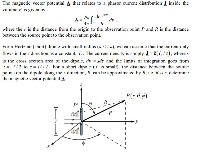 Solved The magnetic vector potential A that relates to a | Chegg.com