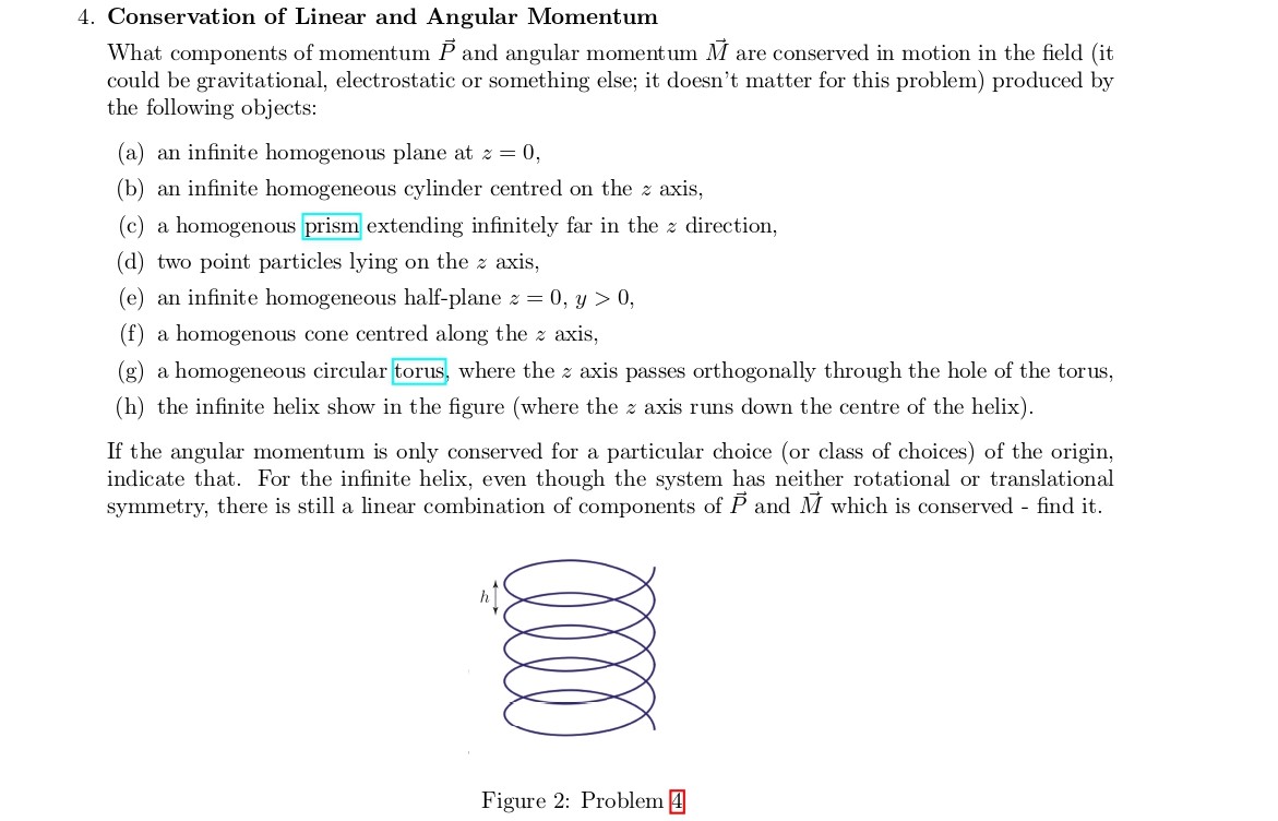 conservation of linear momentum and angular momentum