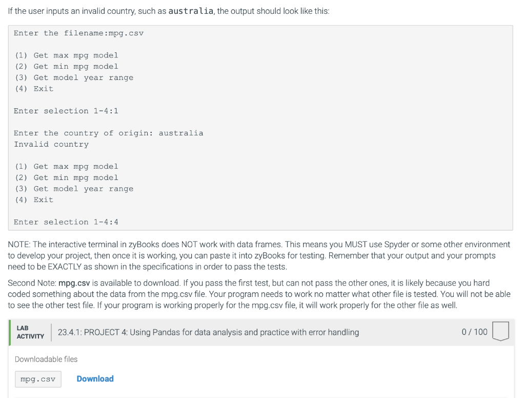 23.4 PROJECT 4: Using Pandas for data analysis and | Chegg.com
