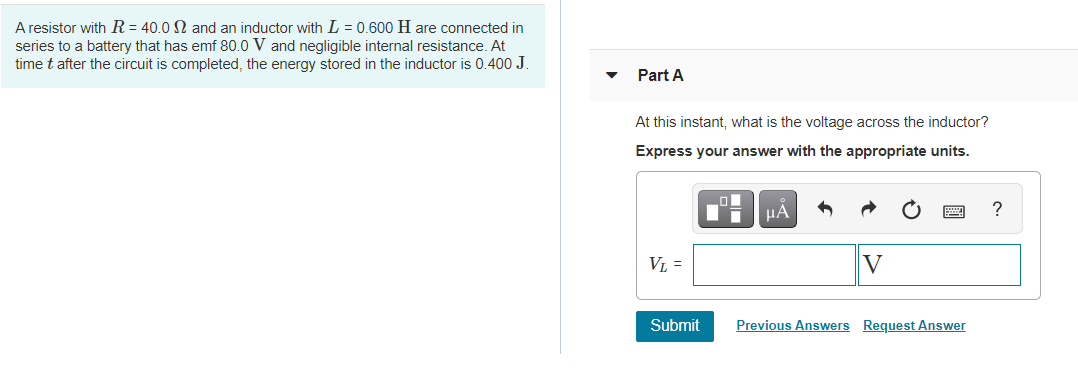 Solved A Resistor With R 40 0 12 And An Inductor With L Chegg Com