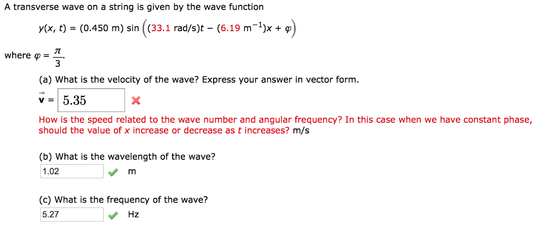 Solved A transverse wave on a string is given by the wave | Chegg.com