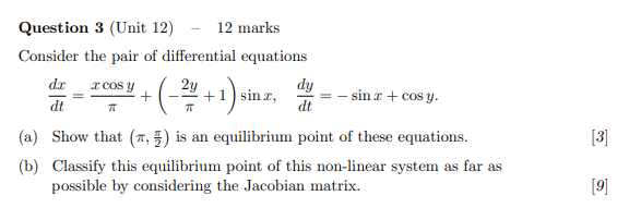 Solved Consider the pair of differential equations | Chegg.com