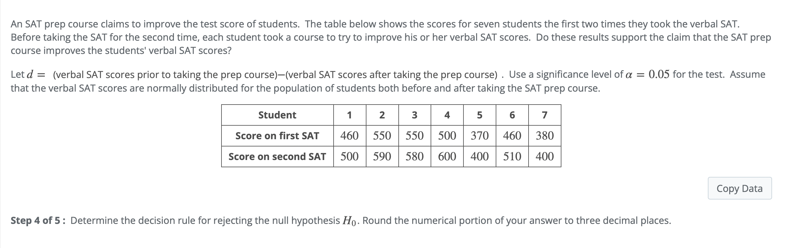 Solved An SAT prep course claims to improve the test score | Chegg.com