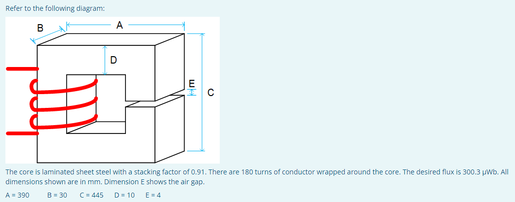 Solved Refer to the following diagram: The core is laminated | Chegg.com