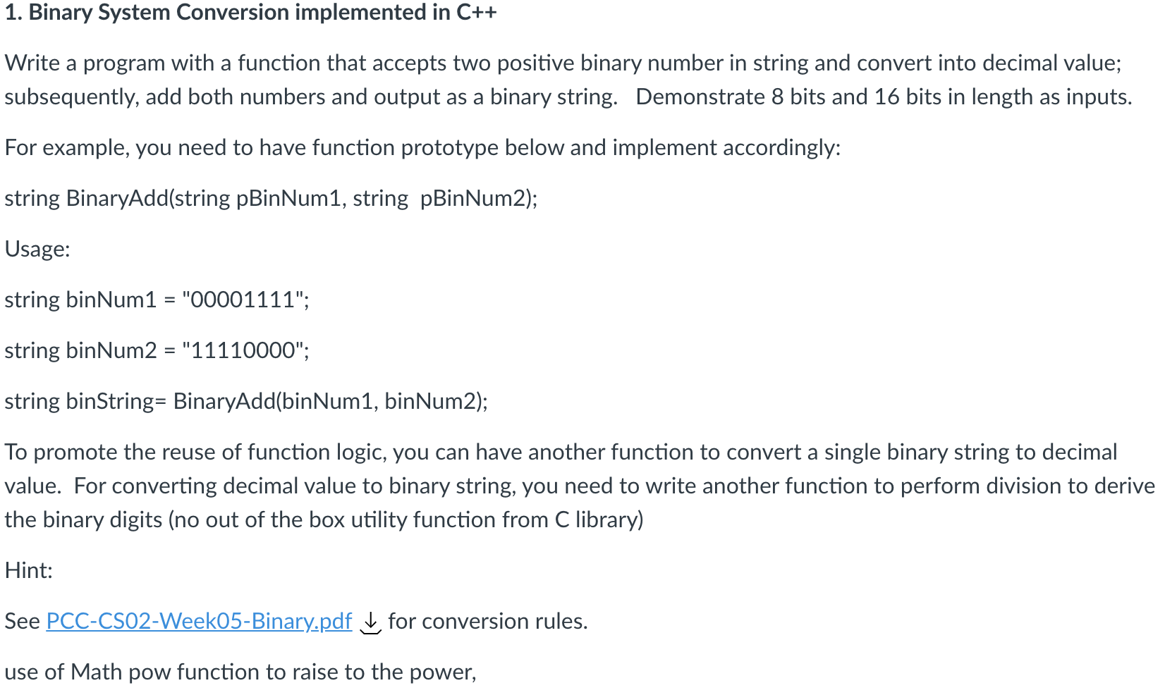 Solved Objective: C++ Function I use of Math pow | Chegg.com