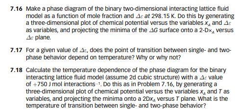 Solved 7.16 Make a phase diagram of the binary | Chegg.com