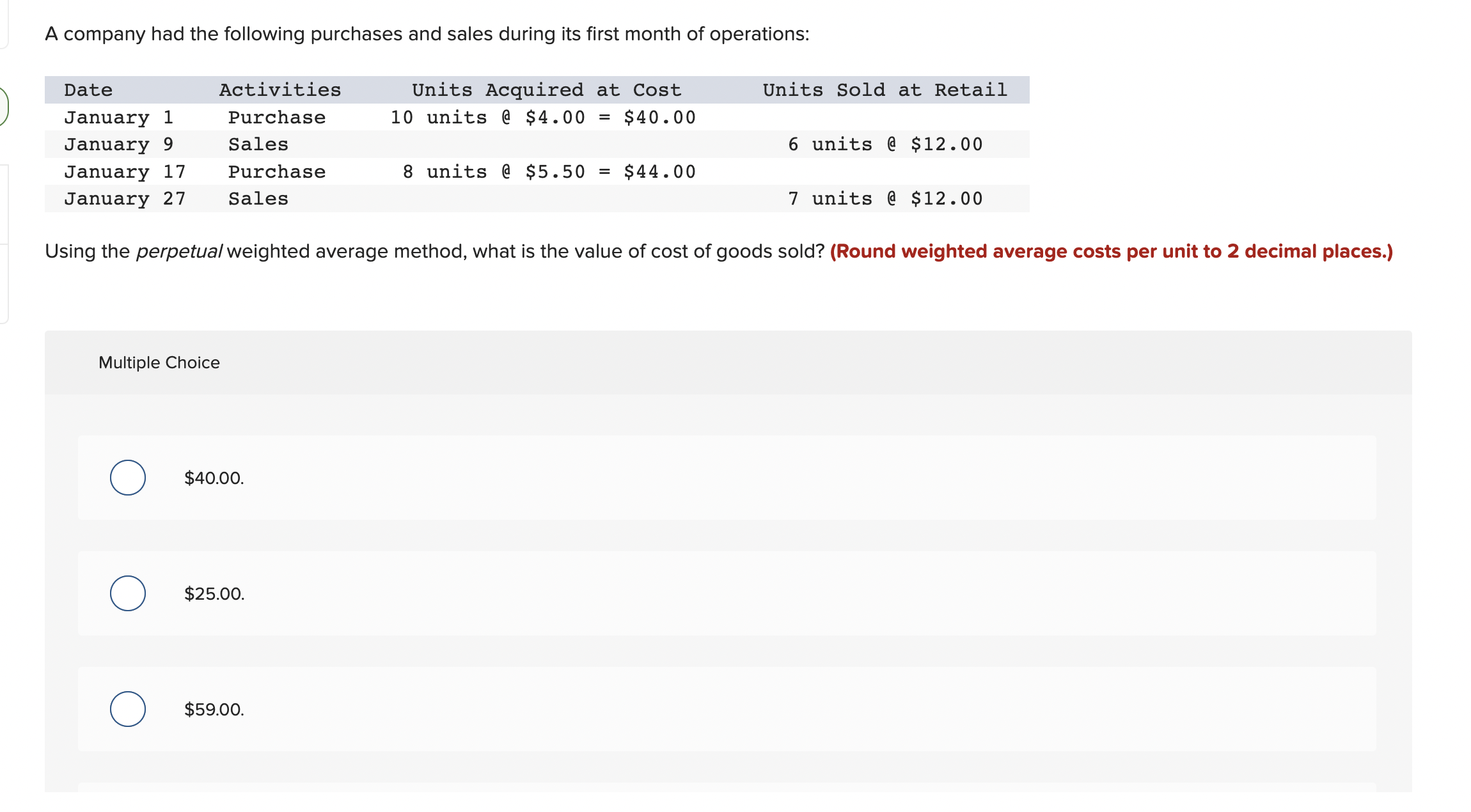 Solved A Company Had The Following Purchases And Sales | Chegg.com