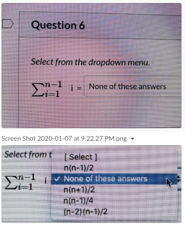 Solved Question 6 Select from the dropdown menu. n=1 = None | Chegg.com