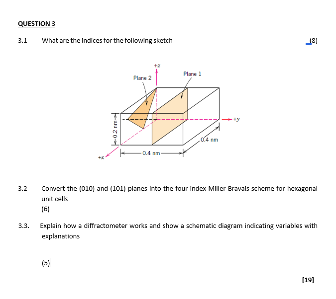 Solved QUESTION 3 3.1 What are the indices for the following | Chegg.com