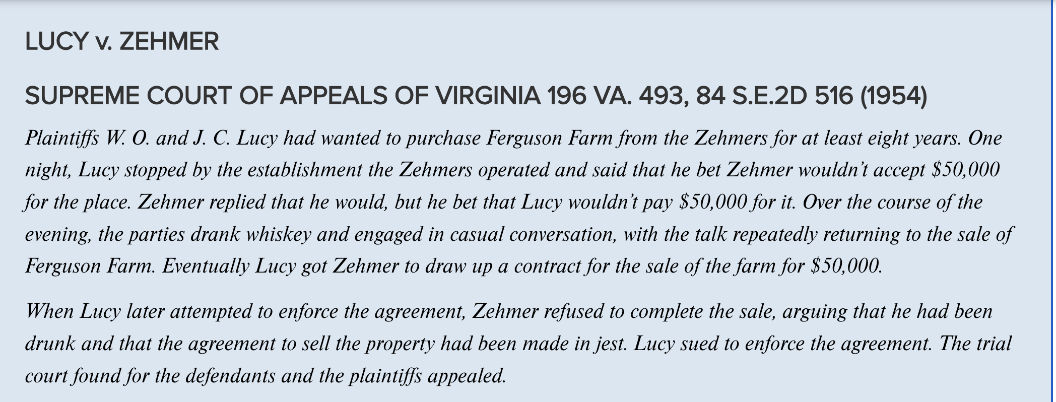 Solved LUCY v. ZEHMER SUPREME COURT OF APPEALS OF VIRGINIA