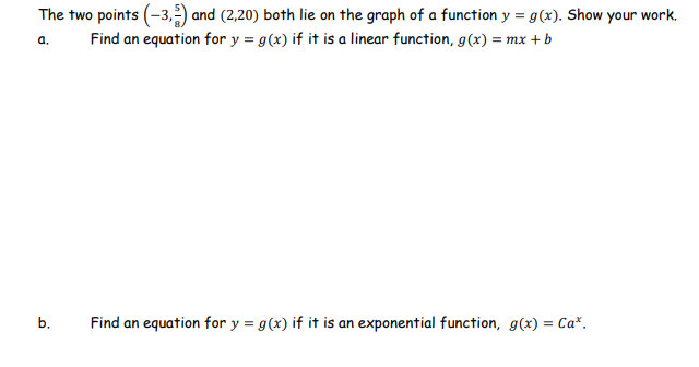 Solved Pre-Calc. Please help. Given the two points below, I | Chegg.com