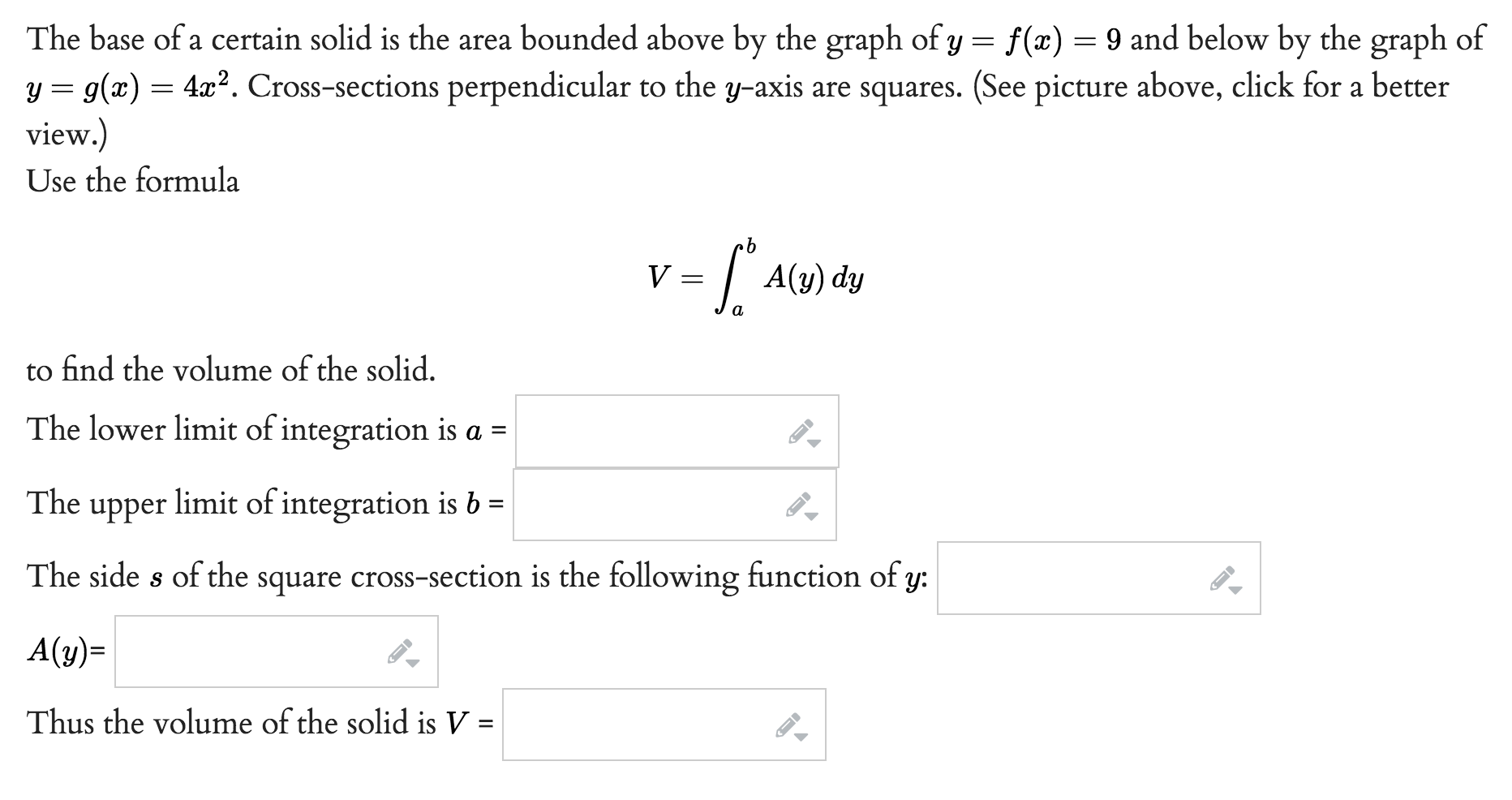 solved-the-base-of-a-solid-is-bounded-by-xy-25y