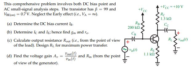 Solved This Comprehensive Problem Involves Both DC Bias | Chegg.com