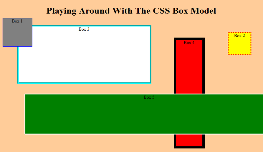 Solved 1.Experiment with the CSS box model and the absolute | Chegg.com