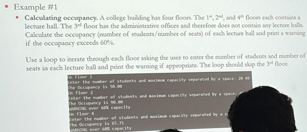Solved Example #1 • Calculating occupancy. A college | Chegg.com