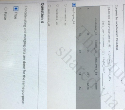 Solved Question 1 When merging data, all observations must | Chegg.com