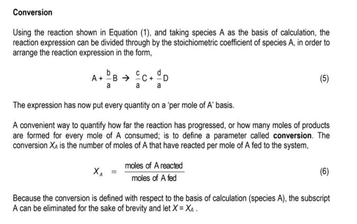 Conversion Using the reaction shown in Equation (1), | Chegg.com