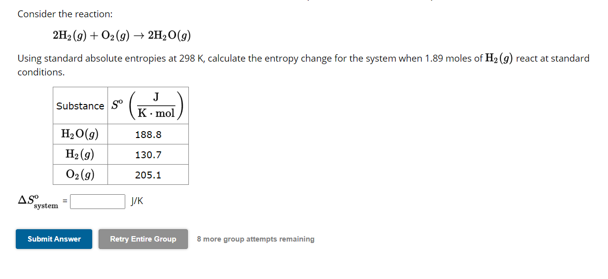 Solved Consider The Reaction 2h2go2g→2h2og Using 8323