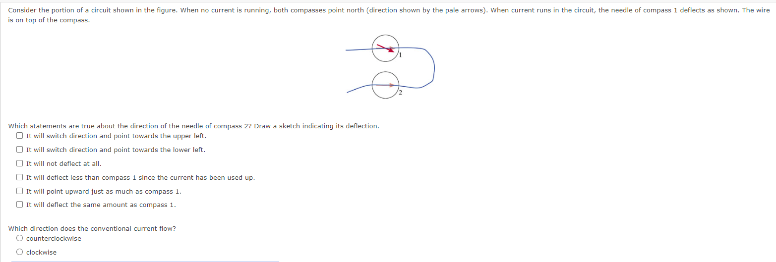 Solved is on top of the compass. Which statements are true