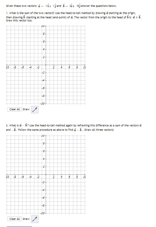 Solved Given These Two Vectors: A=−1i^+1j^ And B=3i^+⋅5j^ | Chegg.com