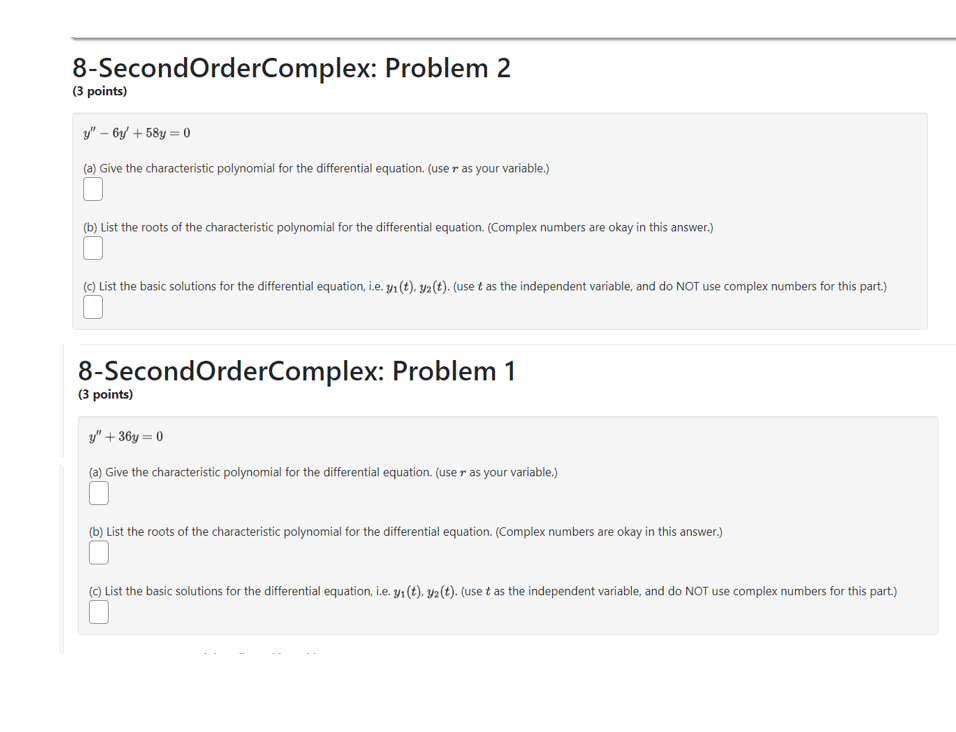 Solved 8-SecondOrderComplex: Problem 2 (3 points) \\( | Chegg.com