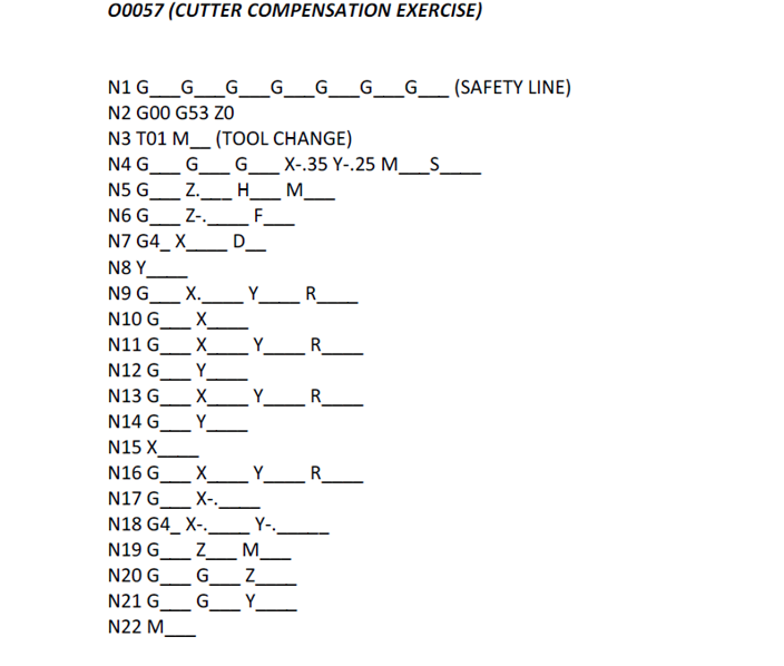 Solved Cutter Compensation Exercise \2 To program this part