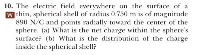 Solved The electric field everywhere on the surface of a | Chegg.com