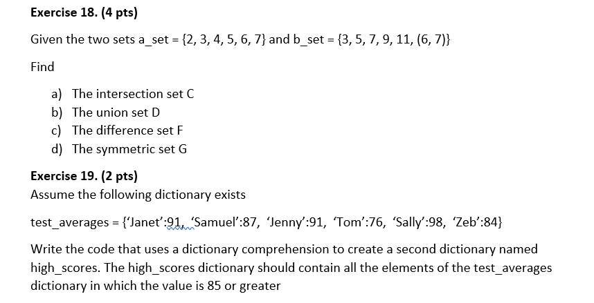 Solved Given The Two Sets A_set ={2,3,4,5,6,7} And B_set | Chegg.com