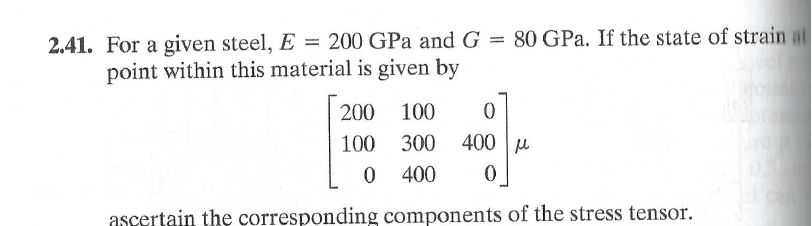 Solved 2.41. For a given steel, E = 200 GPa and G = 80 GPa. | Chegg.com