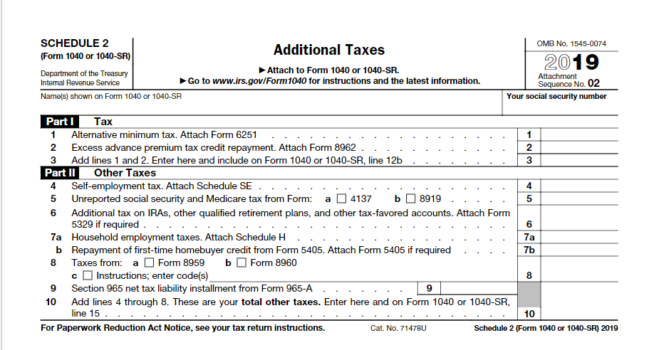 Form 1040 Reconciliation Worksheet