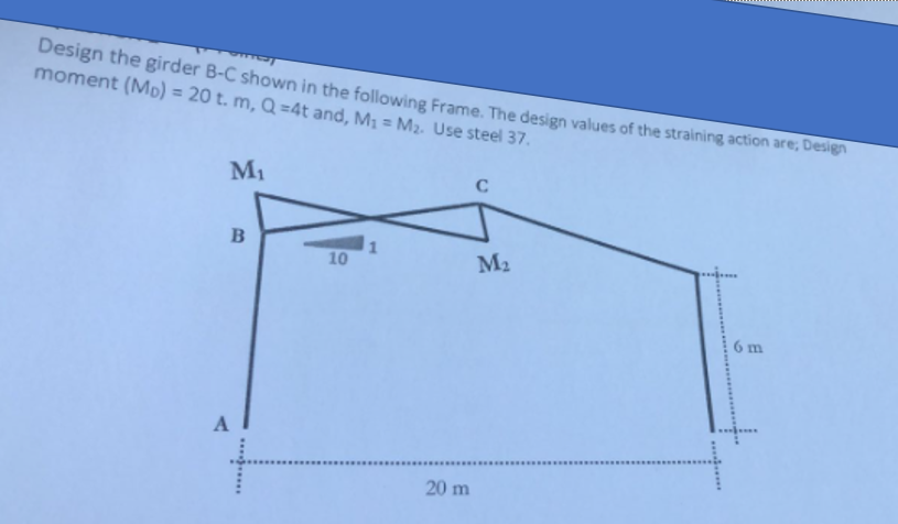Solved Design the girder B-C shown in the following Frame. | Chegg.com