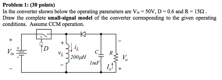 Solved Problem 1: (30 points) In the converter shown below | Chegg.com