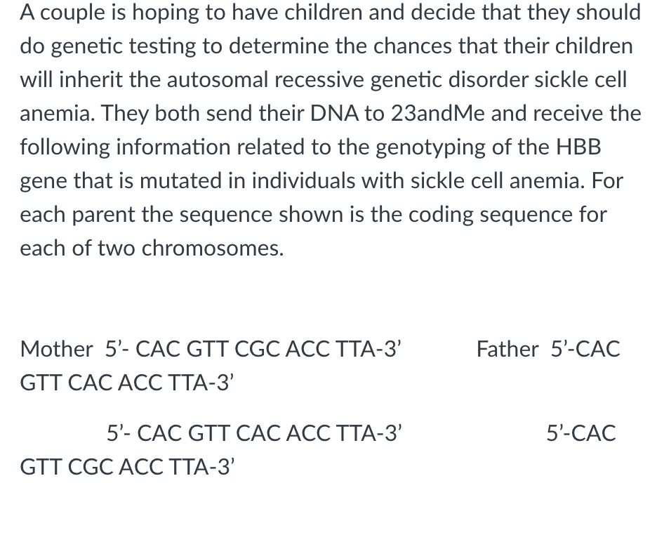 Solved A couple is hoping to have children and decide that | Chegg.com