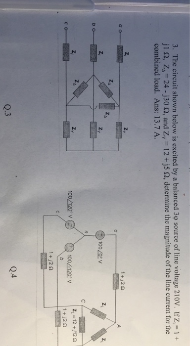 Solved The circuit shown below is excited by a balanced 3 | Chegg.com