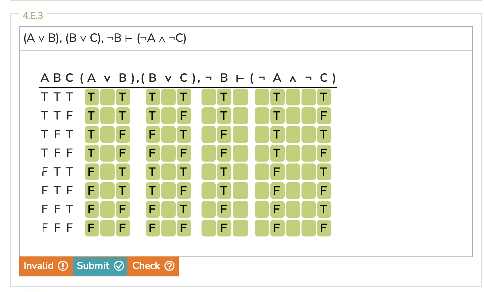 Solved (A∨B),(B∨C),¬B⊢(¬A∧¬C) | Chegg.com