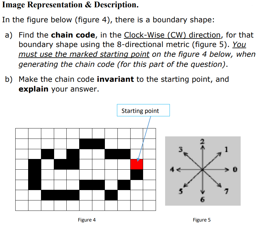 Solved Image Representation & Description. In the figure