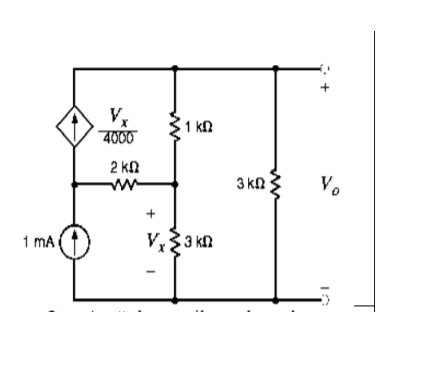 Solved V. 1 kn 2000 2 ΚΩ 3k V. + 1 MA V: 33 kn | Chegg.com