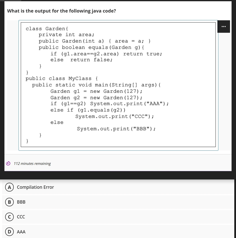 Solved What is the output for the following java code? ... | Chegg.com