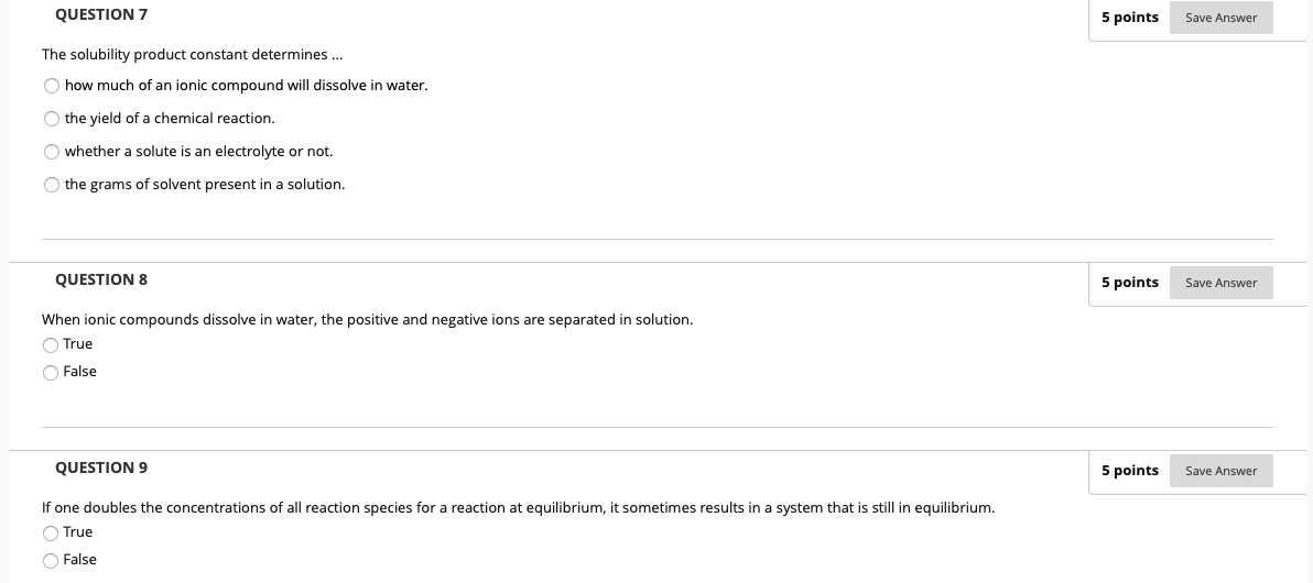 Solved QUESTION 7 5 points Save Answer The solubility | Chegg.com