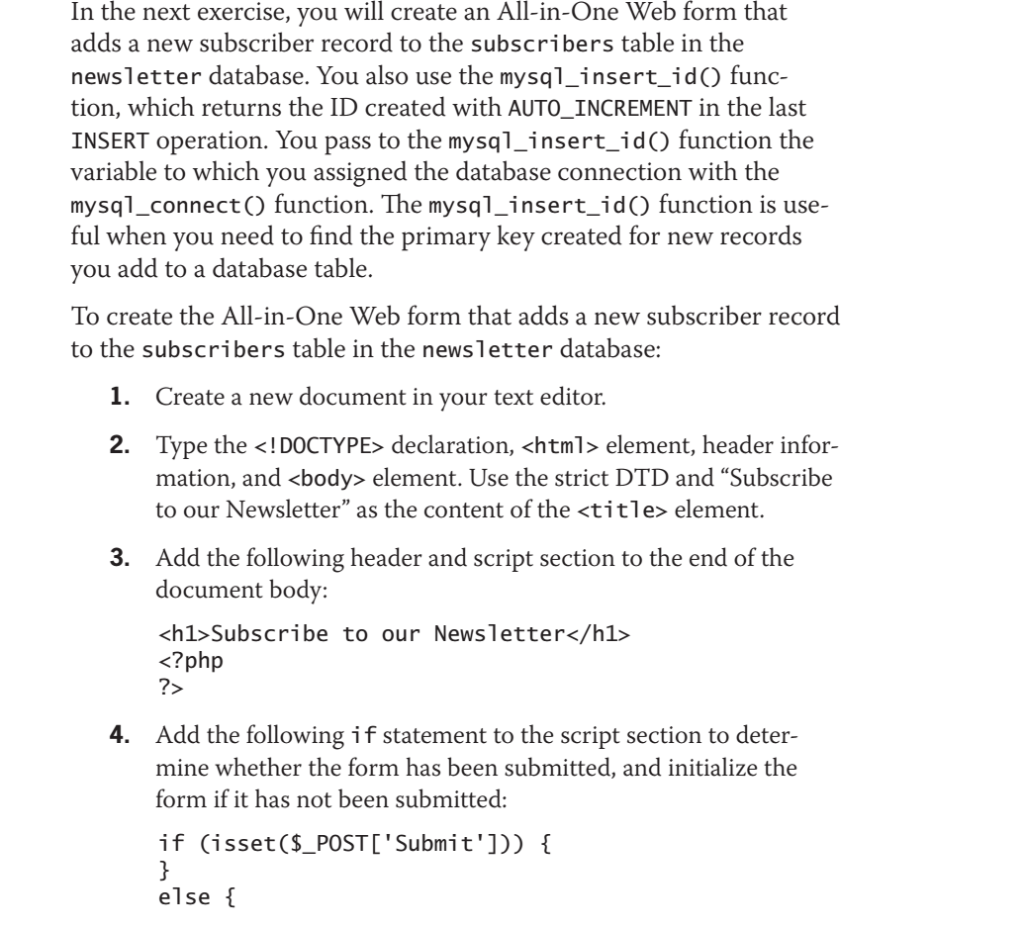 To create a PHP script that creates a database named | Chegg.com