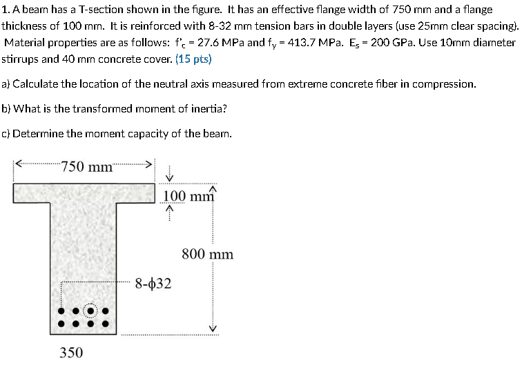 Solved = = = 1. A Beam Has A T-section Shown In The Figure. 