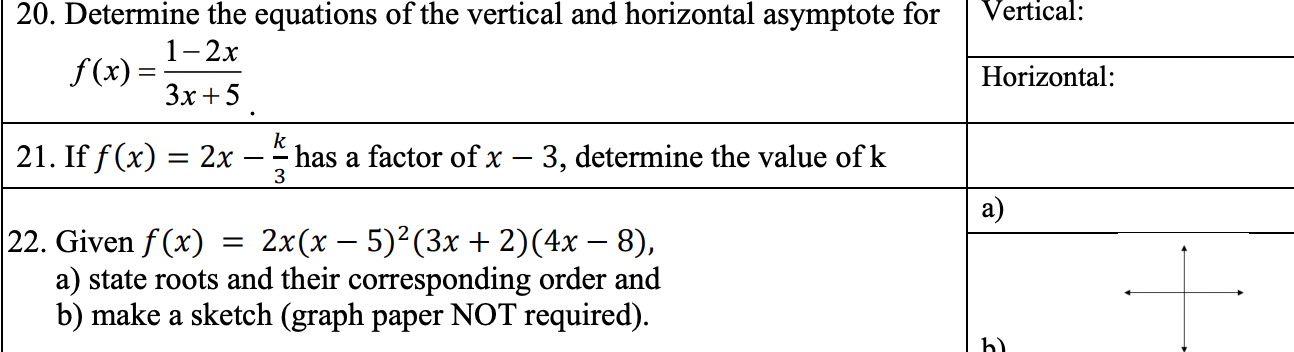 Solved Vertical: 20. Determine the equations of the vertical | Chegg.com